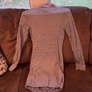 Long sleeve, stretchy gray dress
